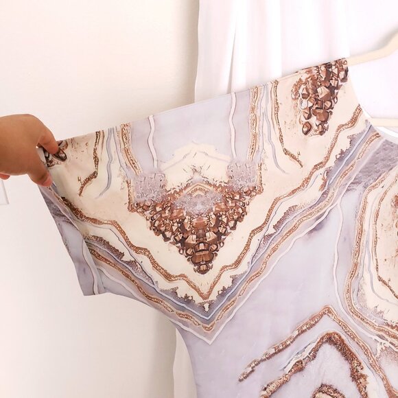 Woman Crystal Rock Print Tie Dye Relaxed Lightweight Blouse Plus Size XXL - Picture 6 of 11